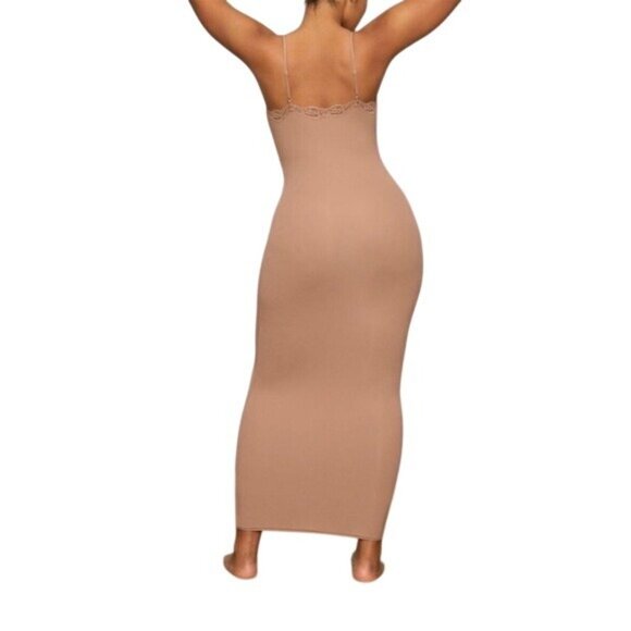 SKIMS 2X Fits Everybody Lace Long Slip dress Maxi Sienna Brown NWT - Picture 5 of 5